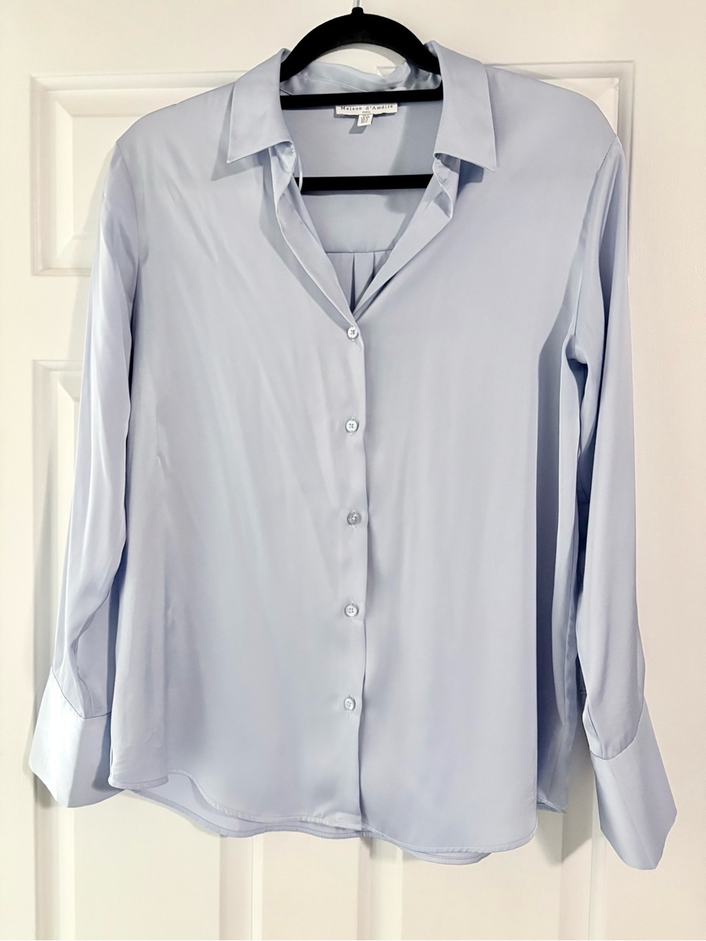 Light powder Blue Women's Button-Down Blouse by Madison d’Amelie